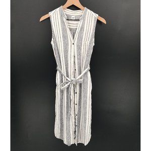 GAP Striped Midi Dress - Black and White